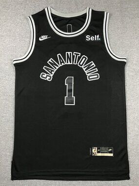 Wembanyama #1 Spurs Black Basketball Tank - San Antonio Fan Gear